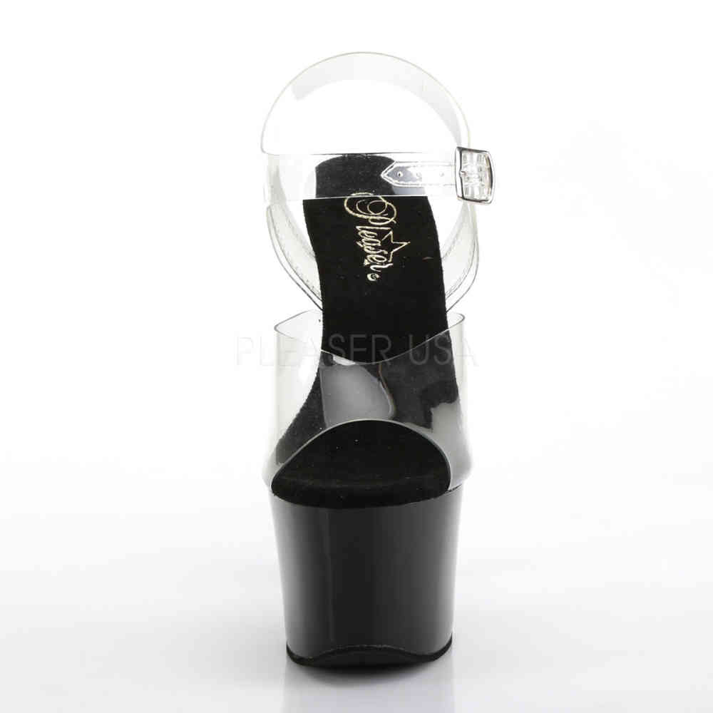 Pleaser - SKY-308CRS Knöchelriemen-Sandale, Poledance Schuhe - Pole dance schuhe - Schwarz/Rosa